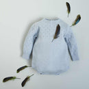 Barboteuse Felix Tricot Bleu Chiné 100% Laine - Bébé