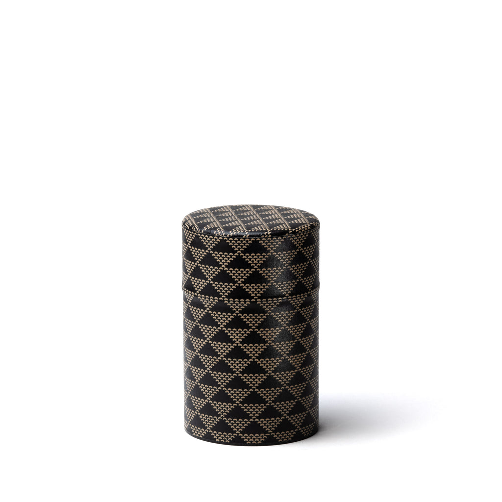 Black and Ivory Washi Shankakkei Tea Caddy - 100g