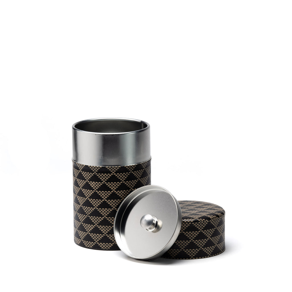 Black and Ivory Washi Shankakkei Tea Caddy - 100g