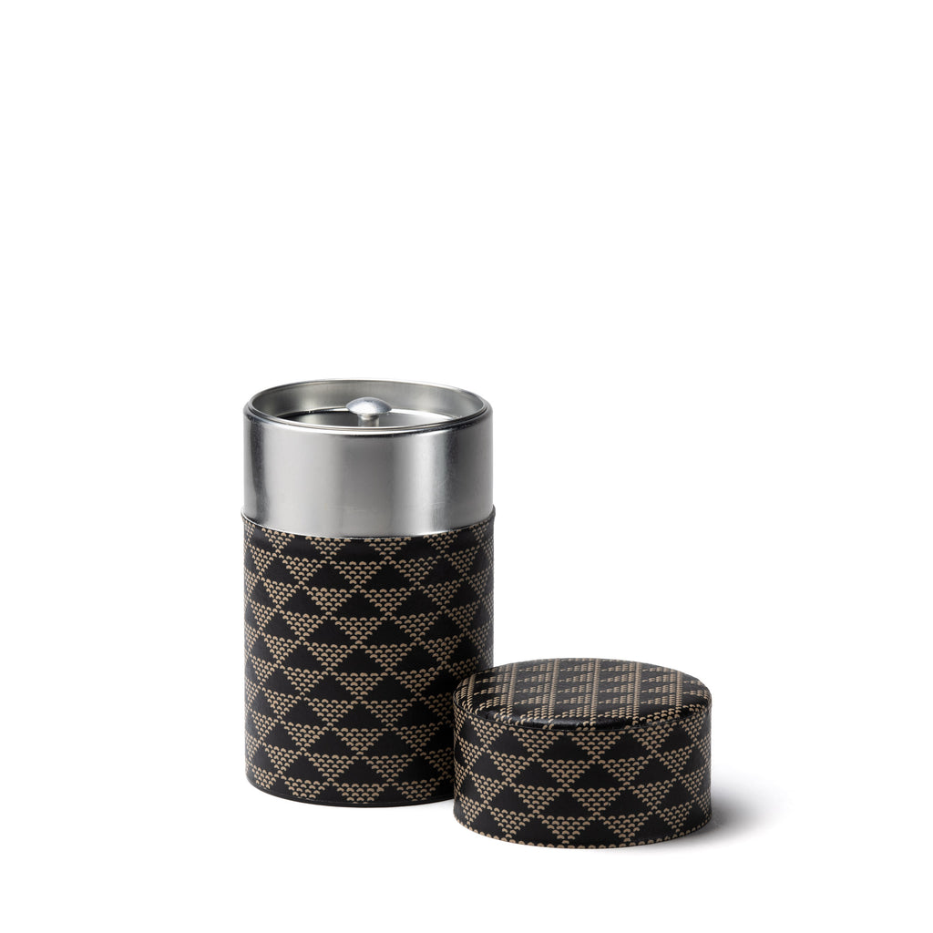 Black and Ivory Washi Shankakkei Tea Caddy - 100g