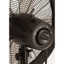 Air Stand Wood - Retro Style Oscillating Pedestal Fan 50W - Black &amp; Dark Wood