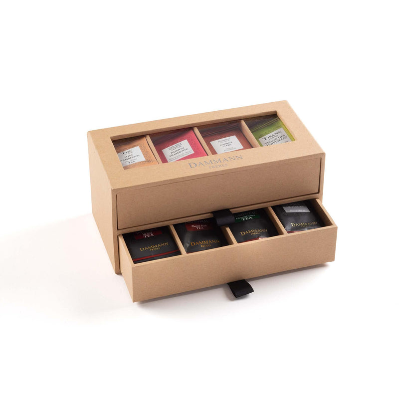 7/7 Coffret Kraft 2 Tiroirs Thés Infusions - 56 Sachets
