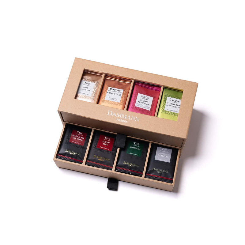 7/7 Coffret Kraft 2 Tiroirs Thés Infusions - 56 Sachets