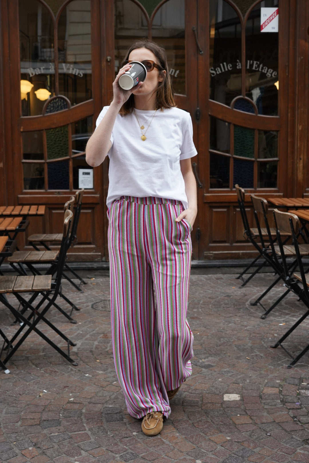 Marius Crochet Pants Green/Lilac
