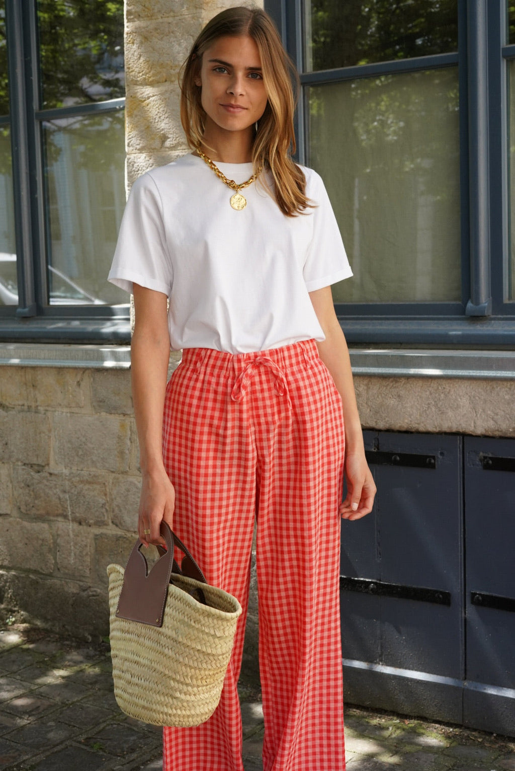 Célestin Vichy Pants Pink/Red