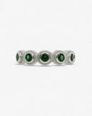 Bague Lágrima Verde Plata