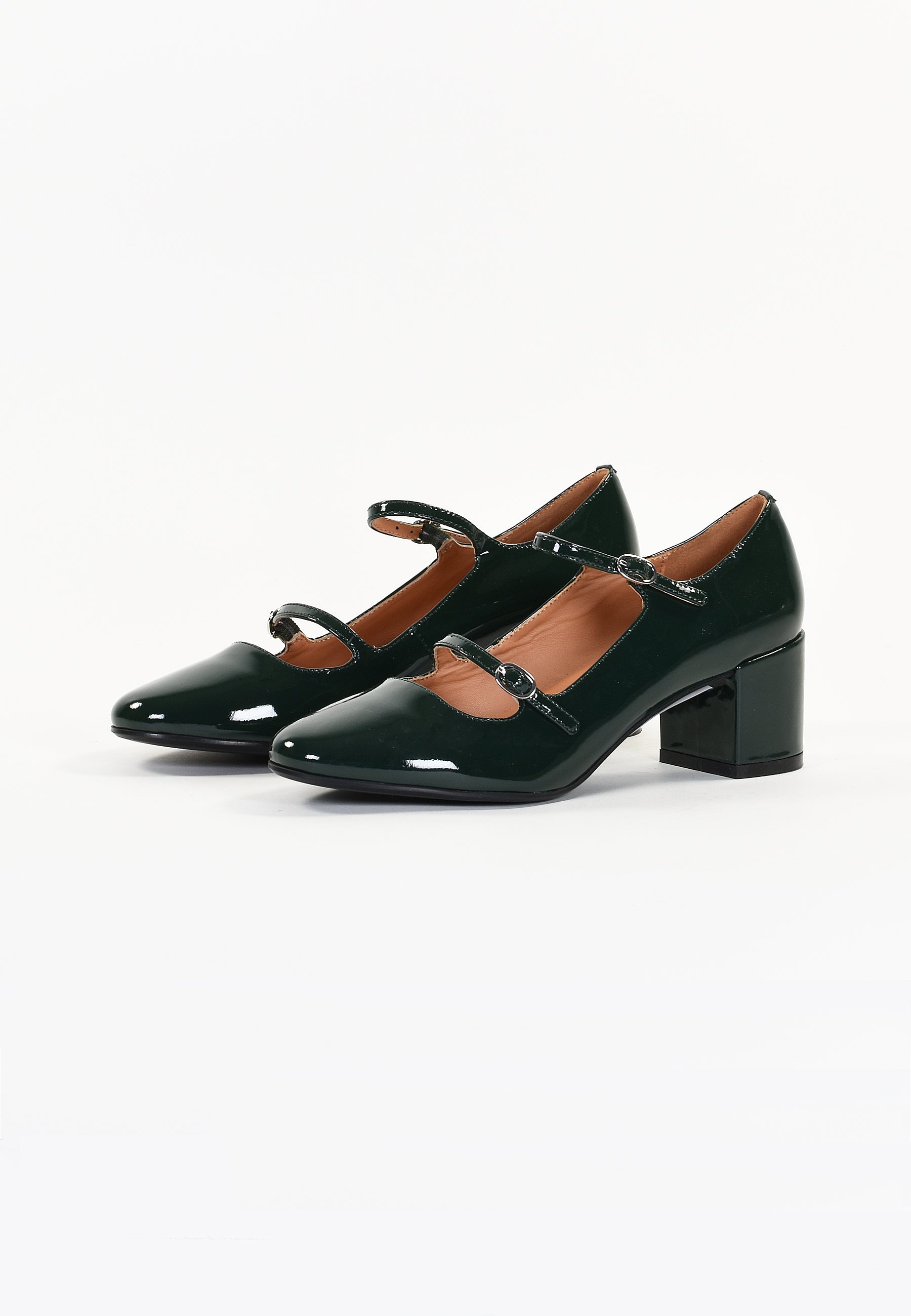 Pivoine Court Shoes - Patent Green