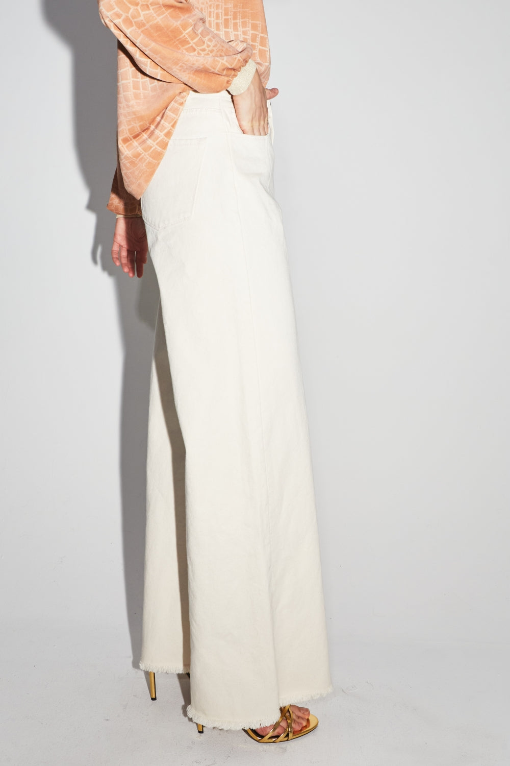 Swiggy Natural Palazzo Jeans - White