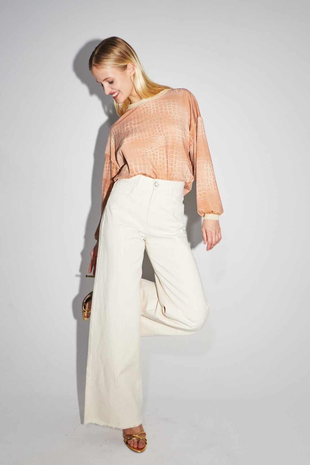 Swiggy Natural Palazzo Jeans - White