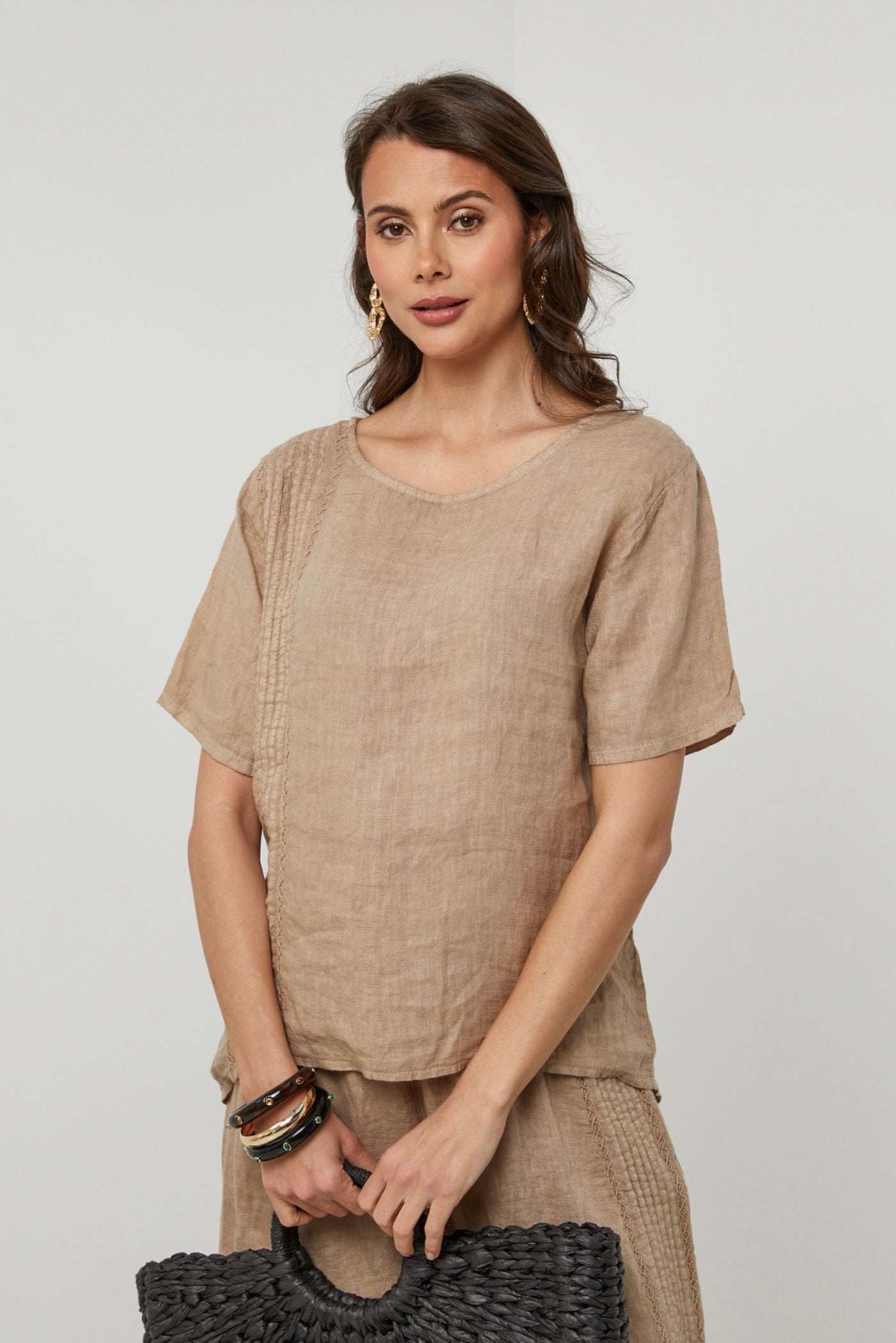 Autour Du Lin - Tunique - Camel - Femme