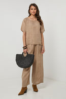 Around Linen - Tunic - Camel - Women's