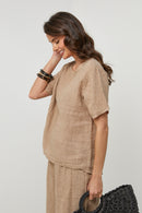 Around Linen - Tunic - Camel - Women's