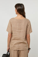 Around Linen - Tunic - Camel - Women's