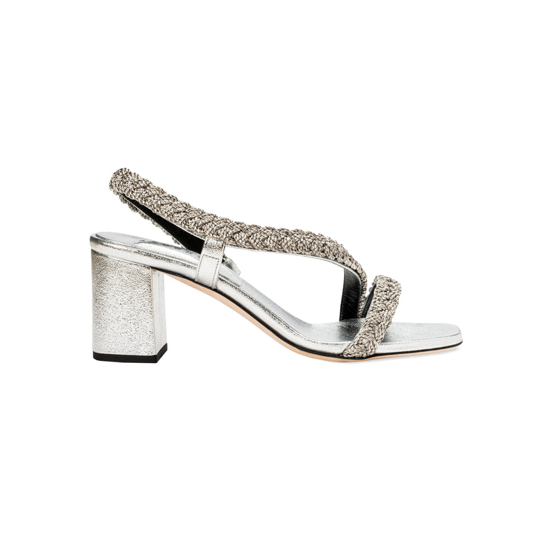 Ronda Silver Asymmetric Sandal
