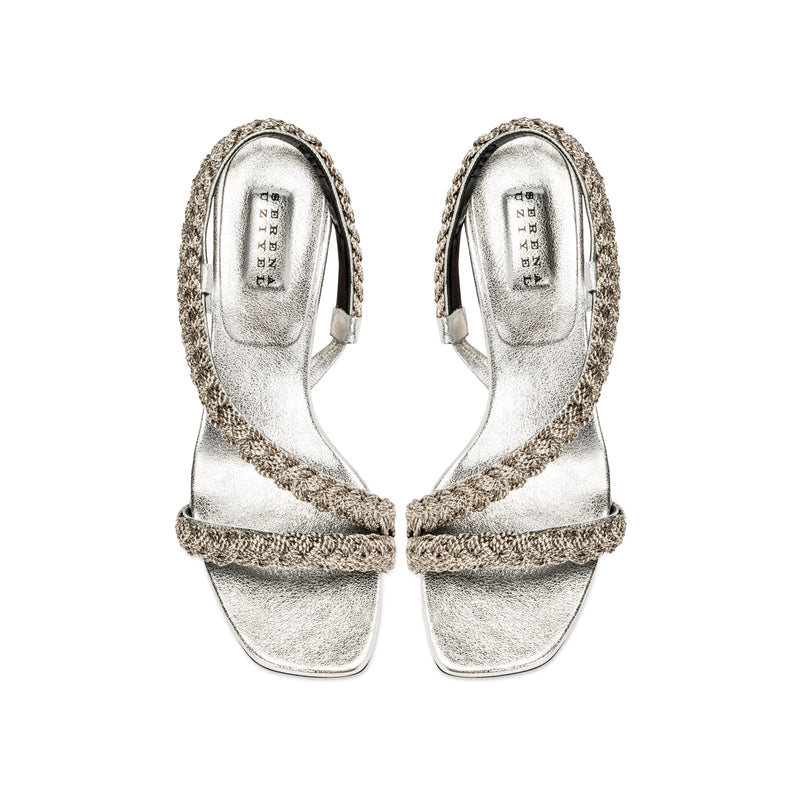 Ronda Silver Asymmetric Sandal