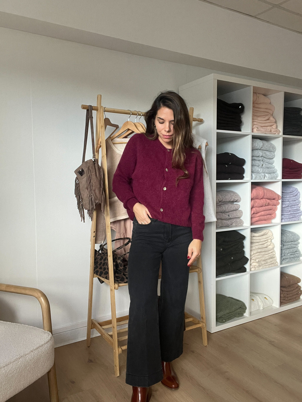 Léonie burgundy wool knit