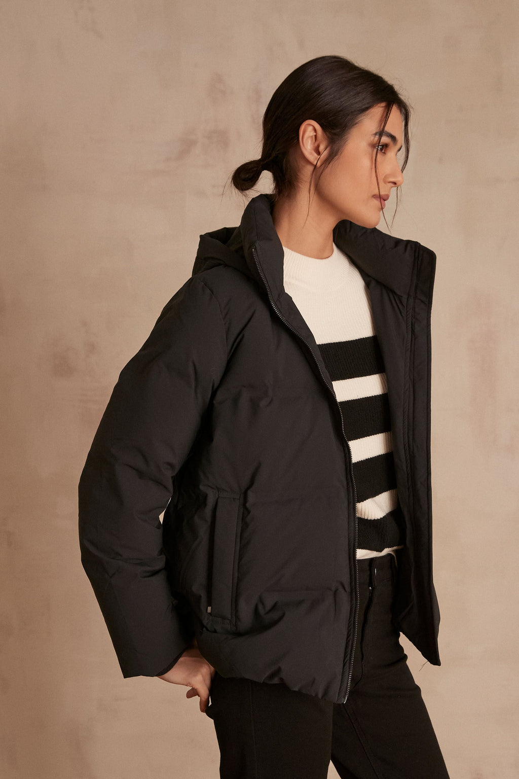 Mina Puffer Jacket - Black