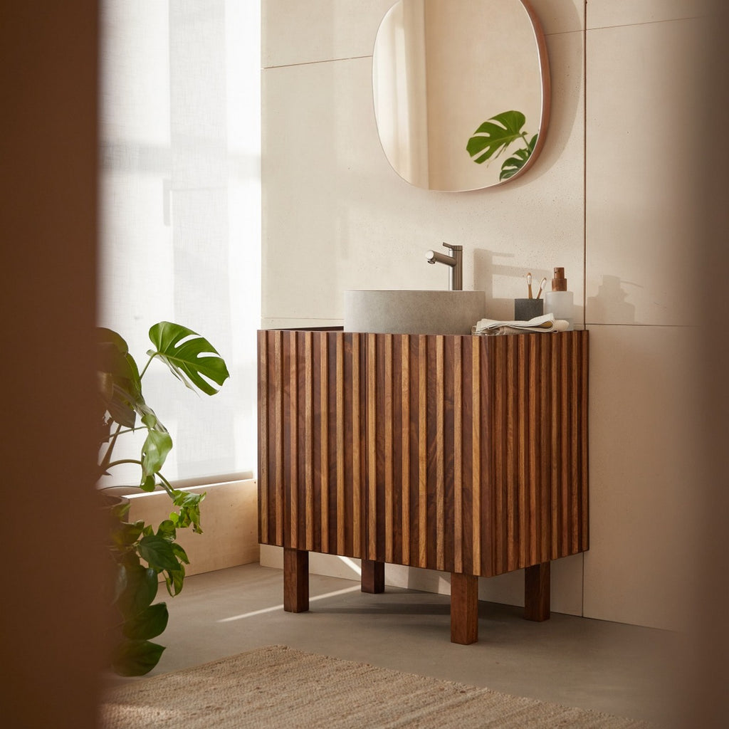 Milo - Meuble De Salle De Bain - Manguier - Marron Foncé