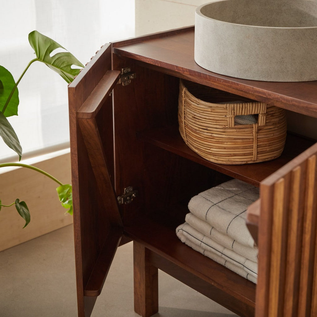 Milo - Meuble De Salle De Bain - Manguier - Marron Foncé