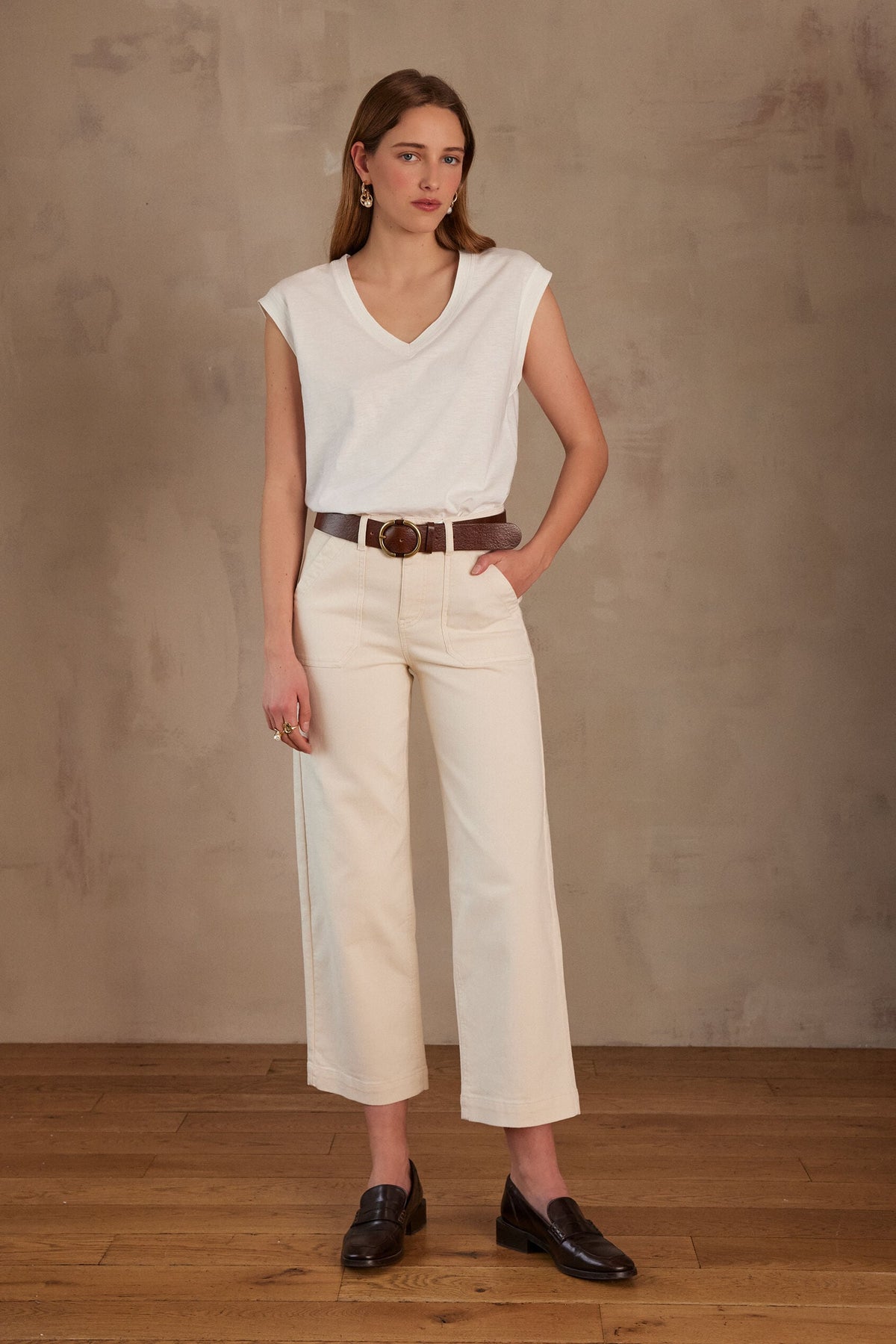 Selyna Overdyed Trousers - Cream