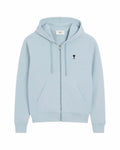 Ami Paris - Ami De Coeur Zipped Hoodie – Sky