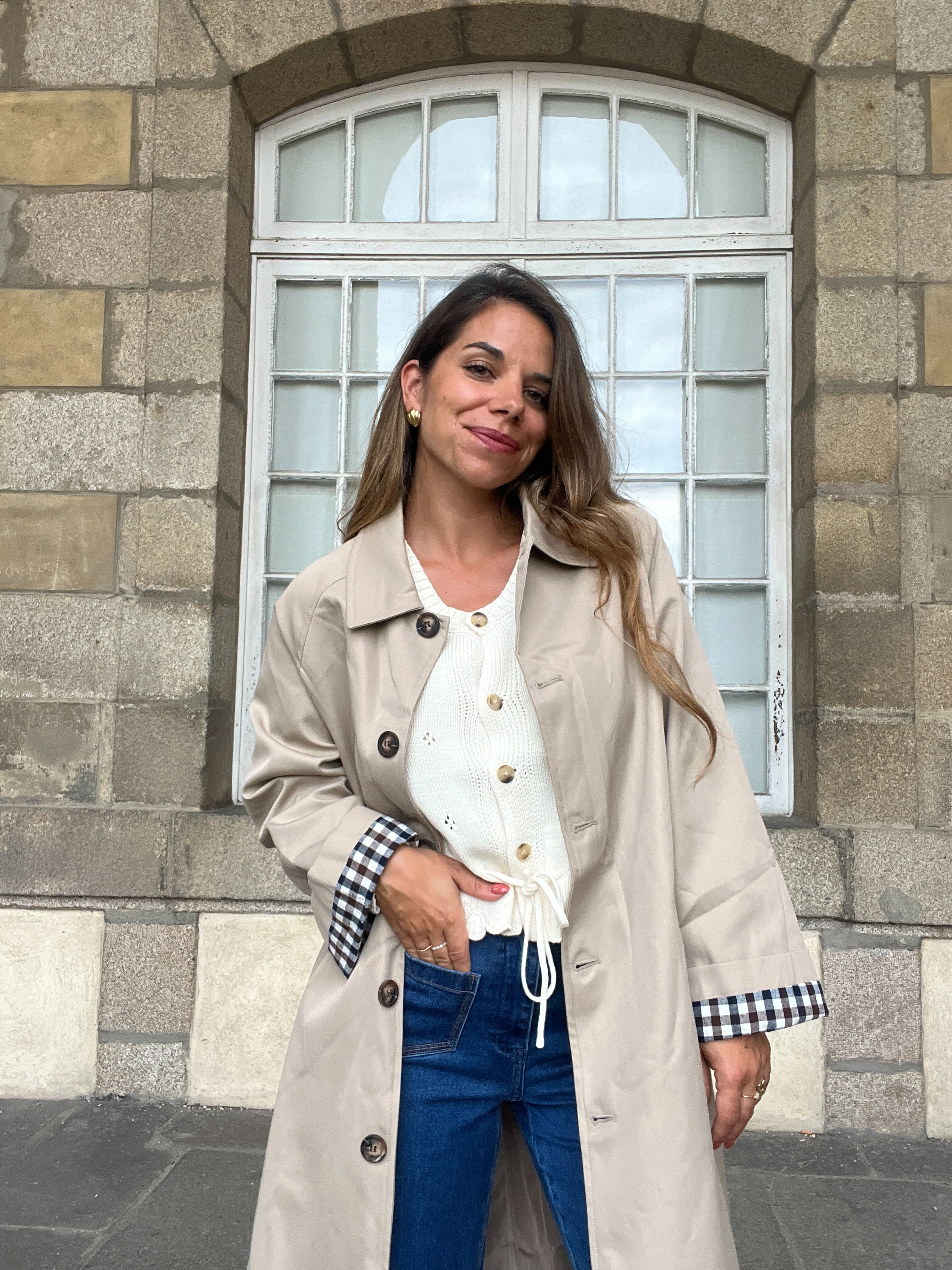 Manon long trench coat