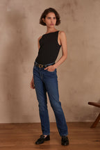 Sonia Straight Fit Trousers - Dark Indigo