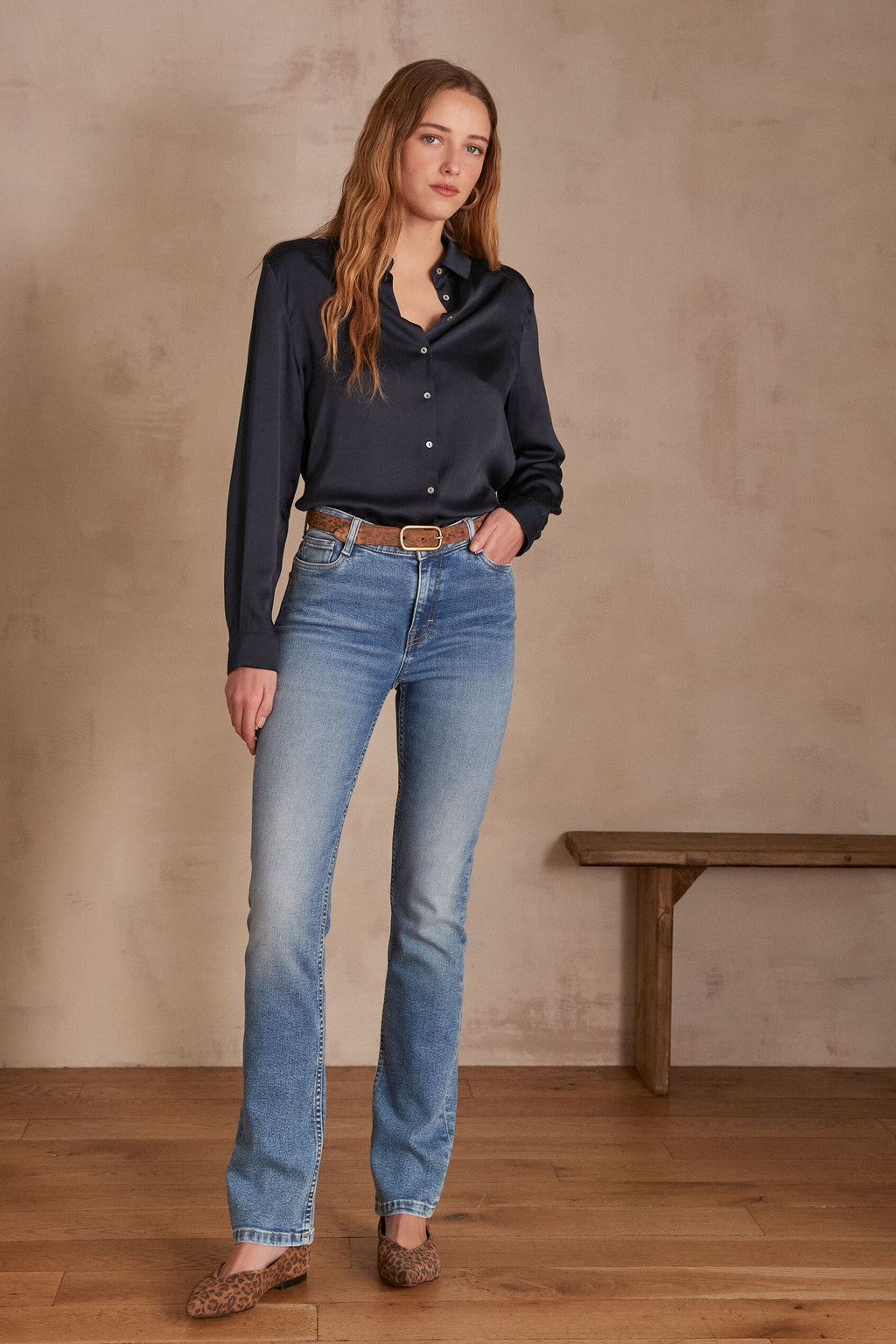 Sonia Straight Fit Trousers - Light Wash