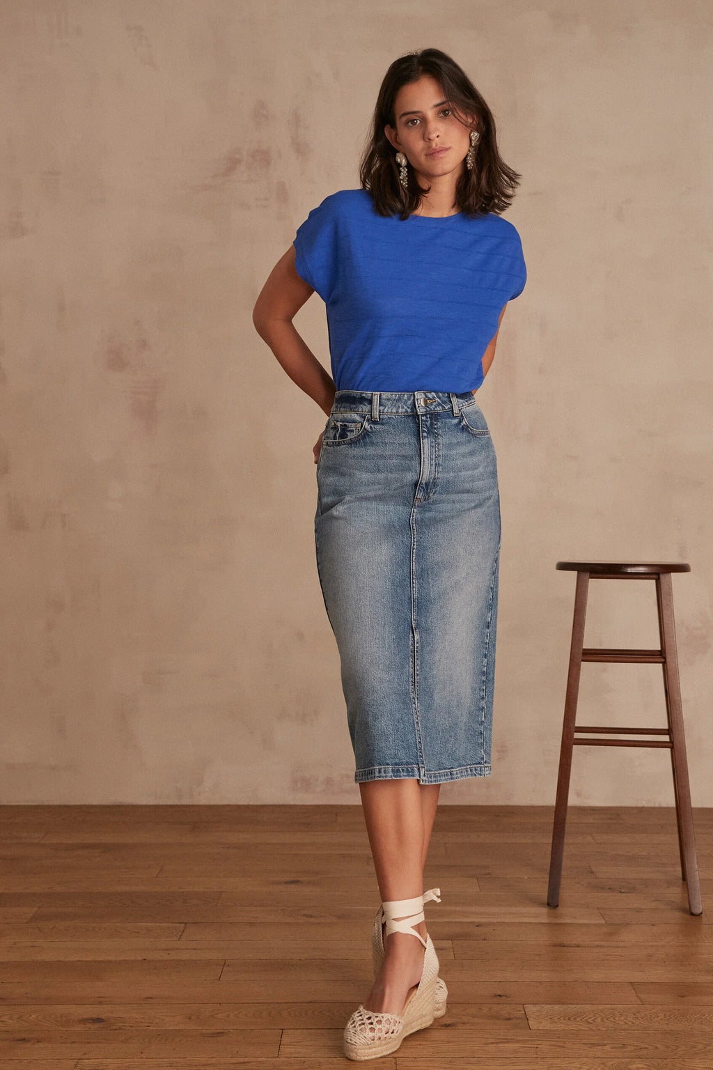 Flou Birdy Denim Skirt - Light Wash