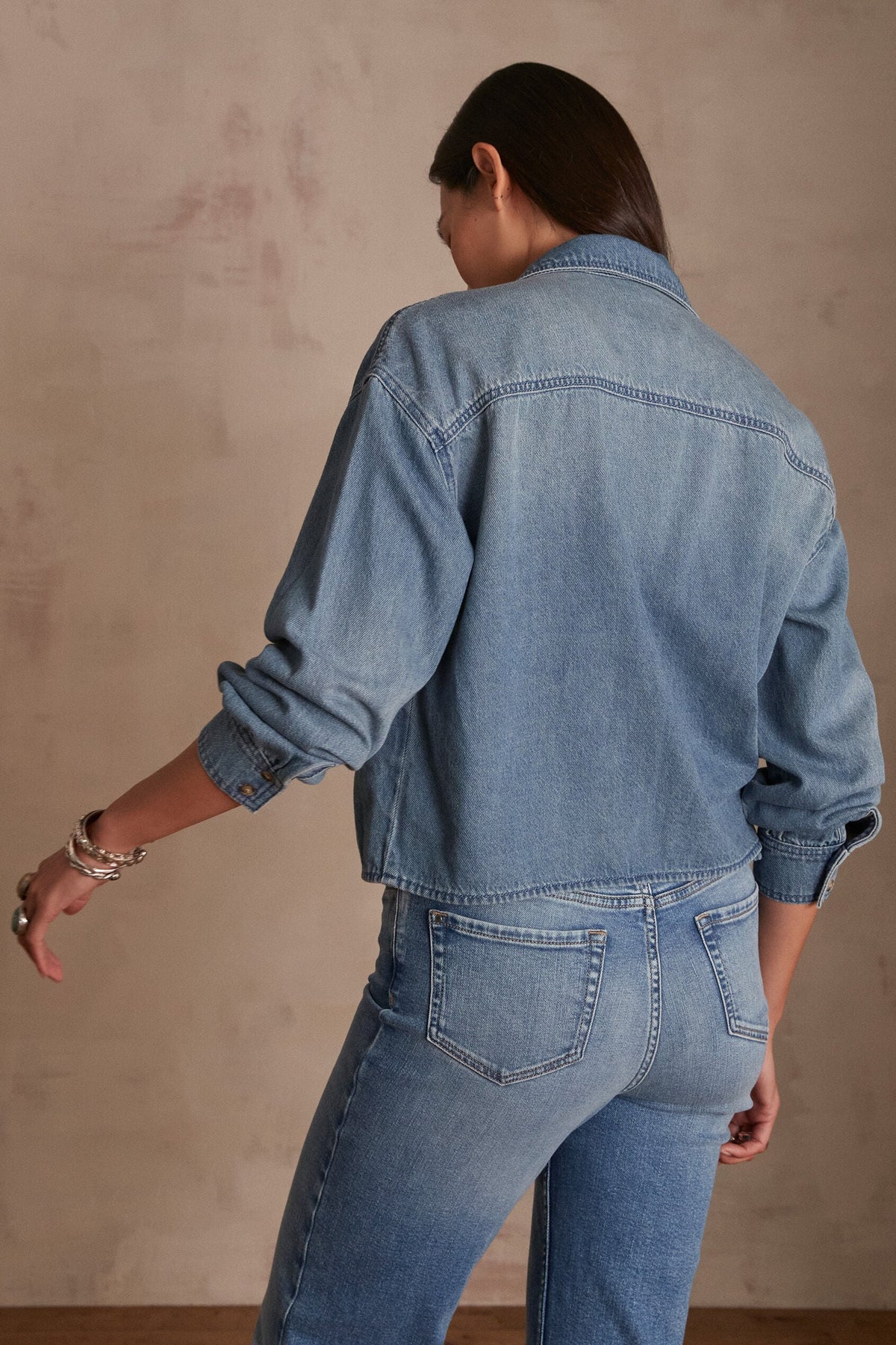 Clara Denim Blouse - Light Wash