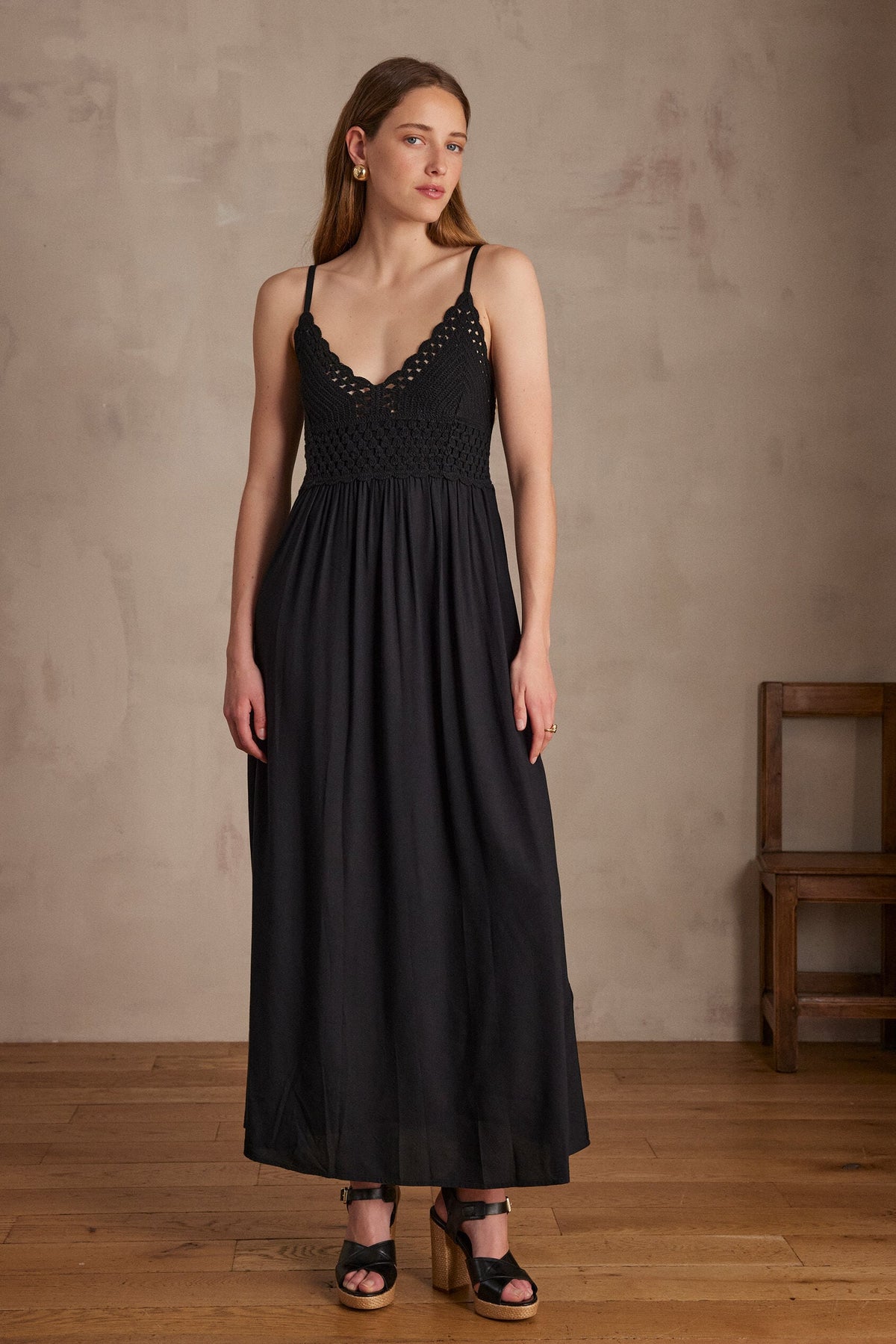 Maëline Crochet Fluid - Black