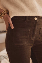 Luna Velvet Trousers - Khaki