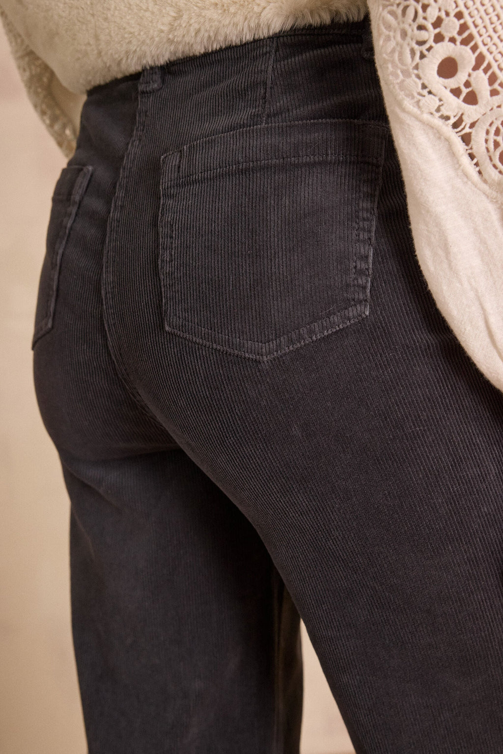 Luna Corduroy Trousers - Anthracite