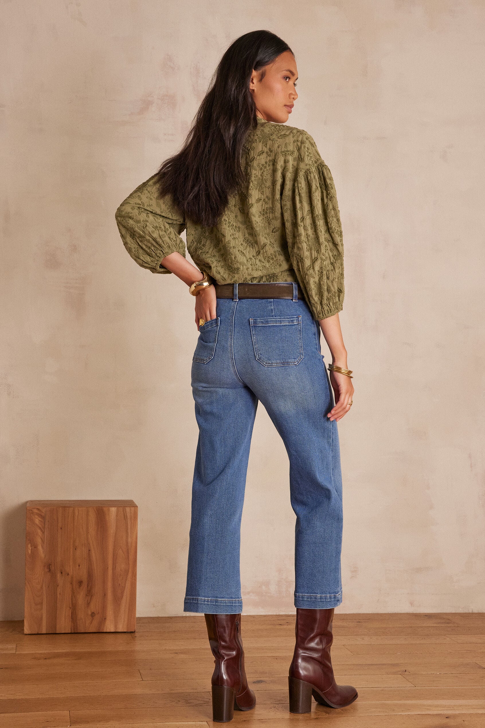 Léa Cropped Trousers - Light Wash