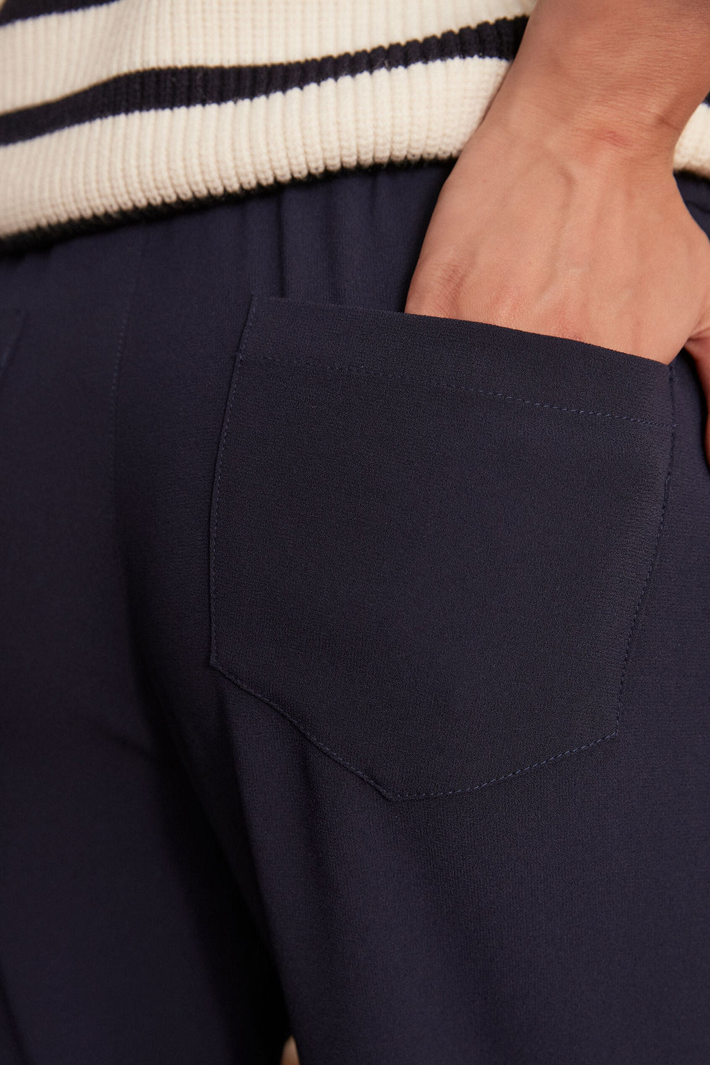 Ferdinand Crepe Trousers - Navy