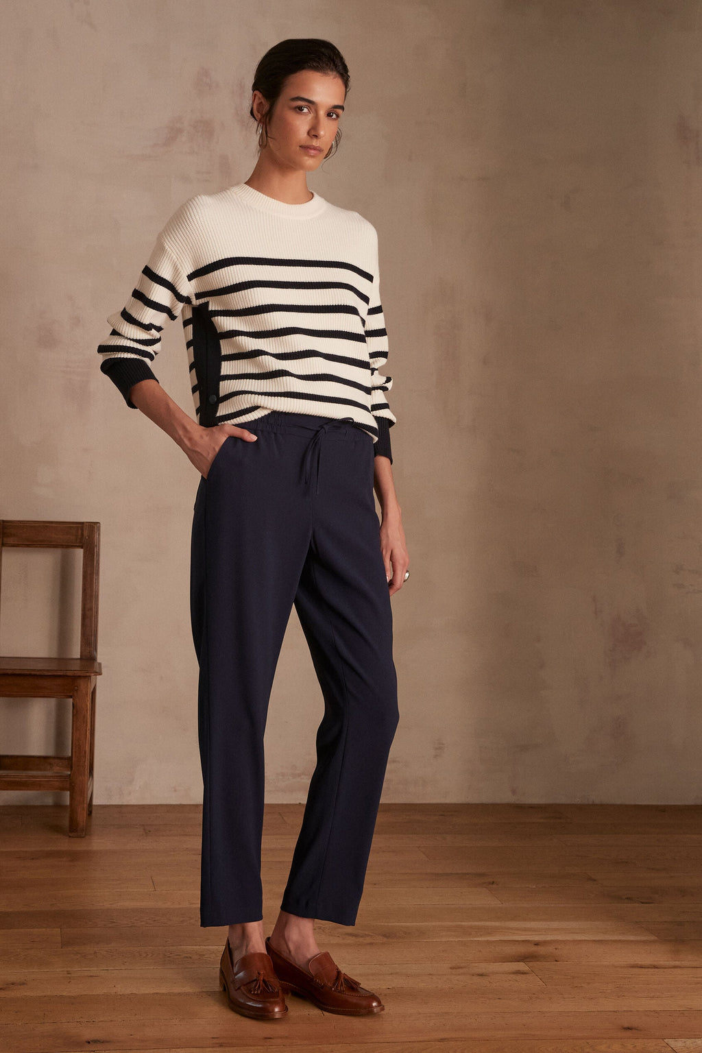 Ferdinand Crepe Trousers - Navy