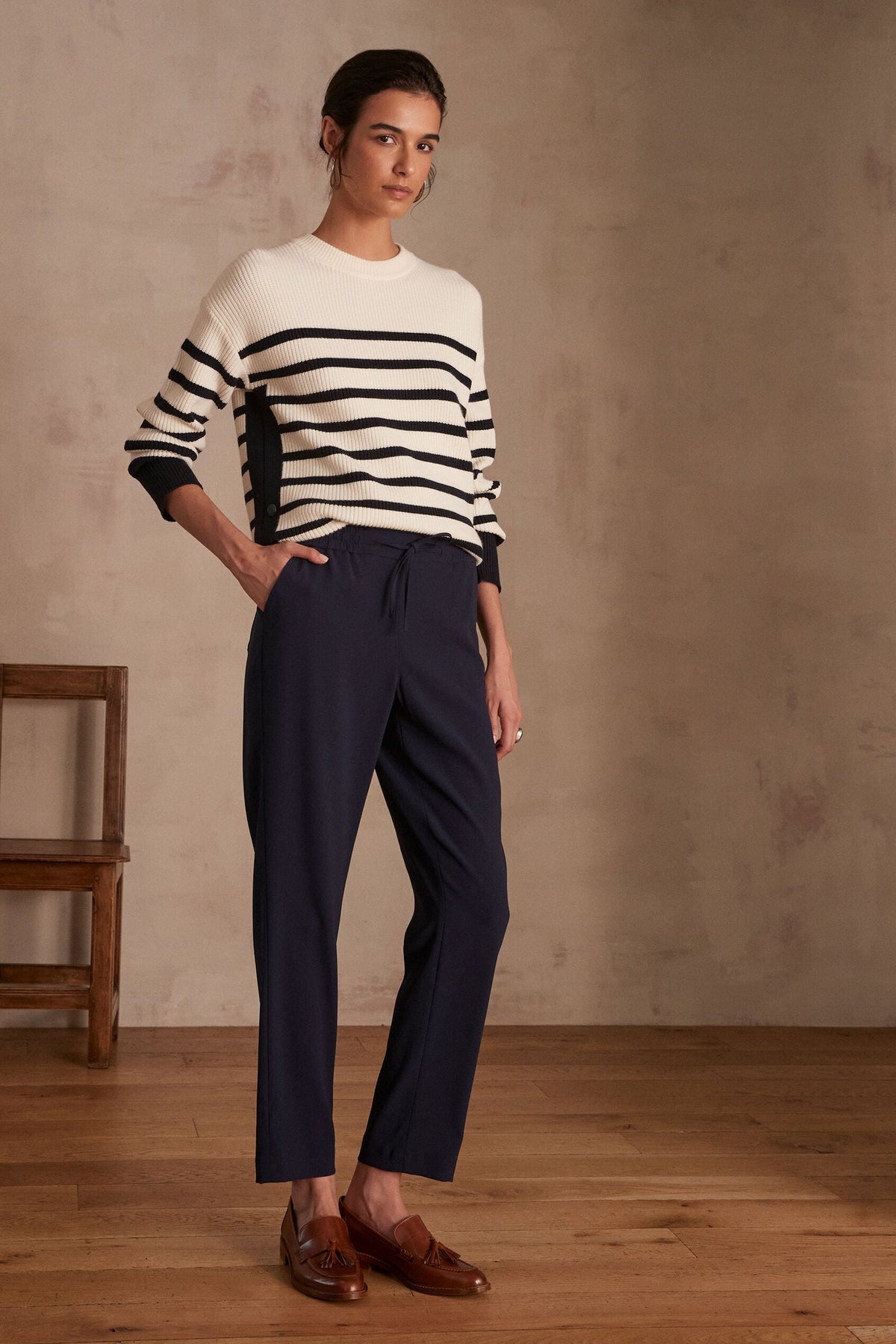 Ferdinand Crepe Trousers - Navy