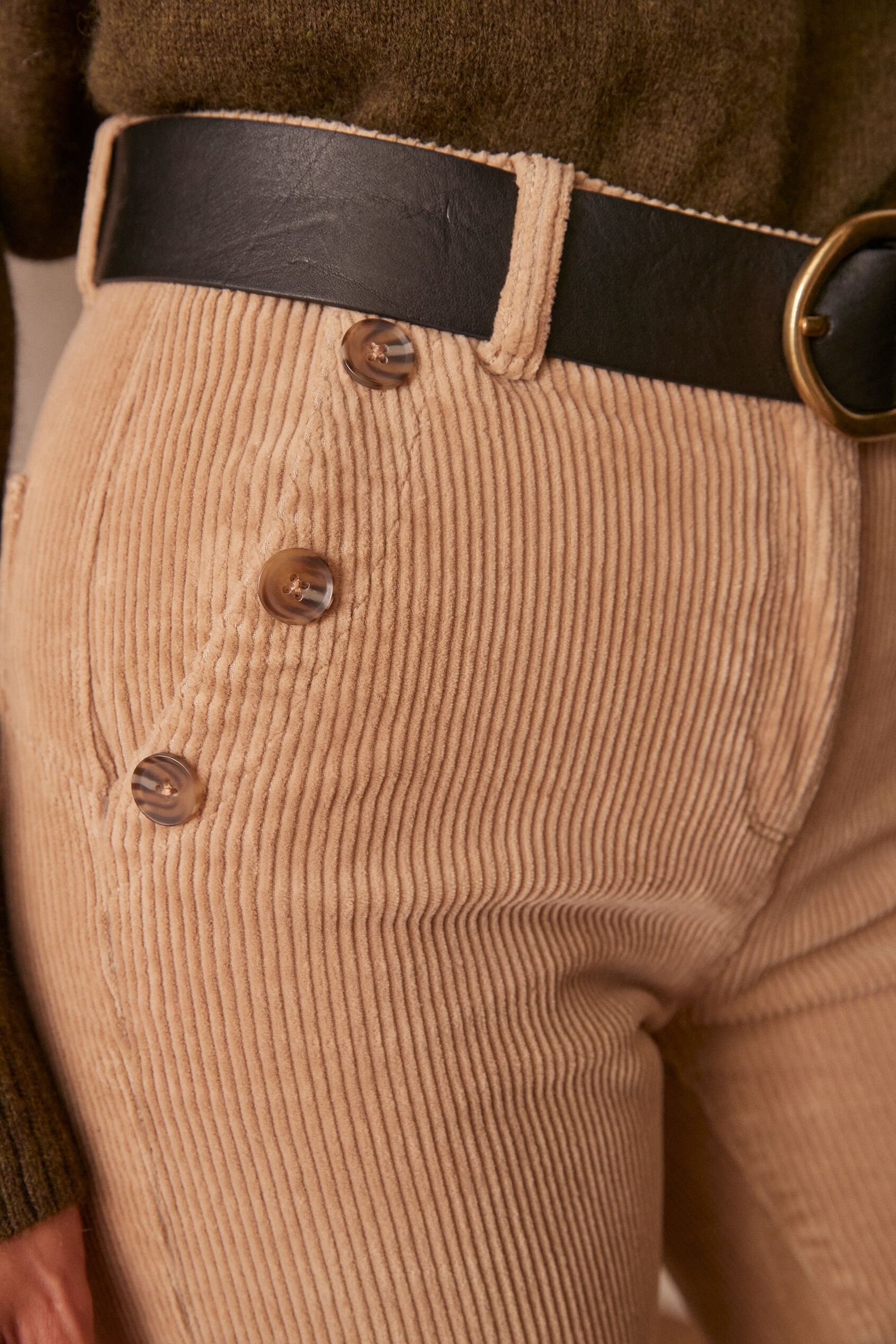 Ninon Velvet Trousers - Beige