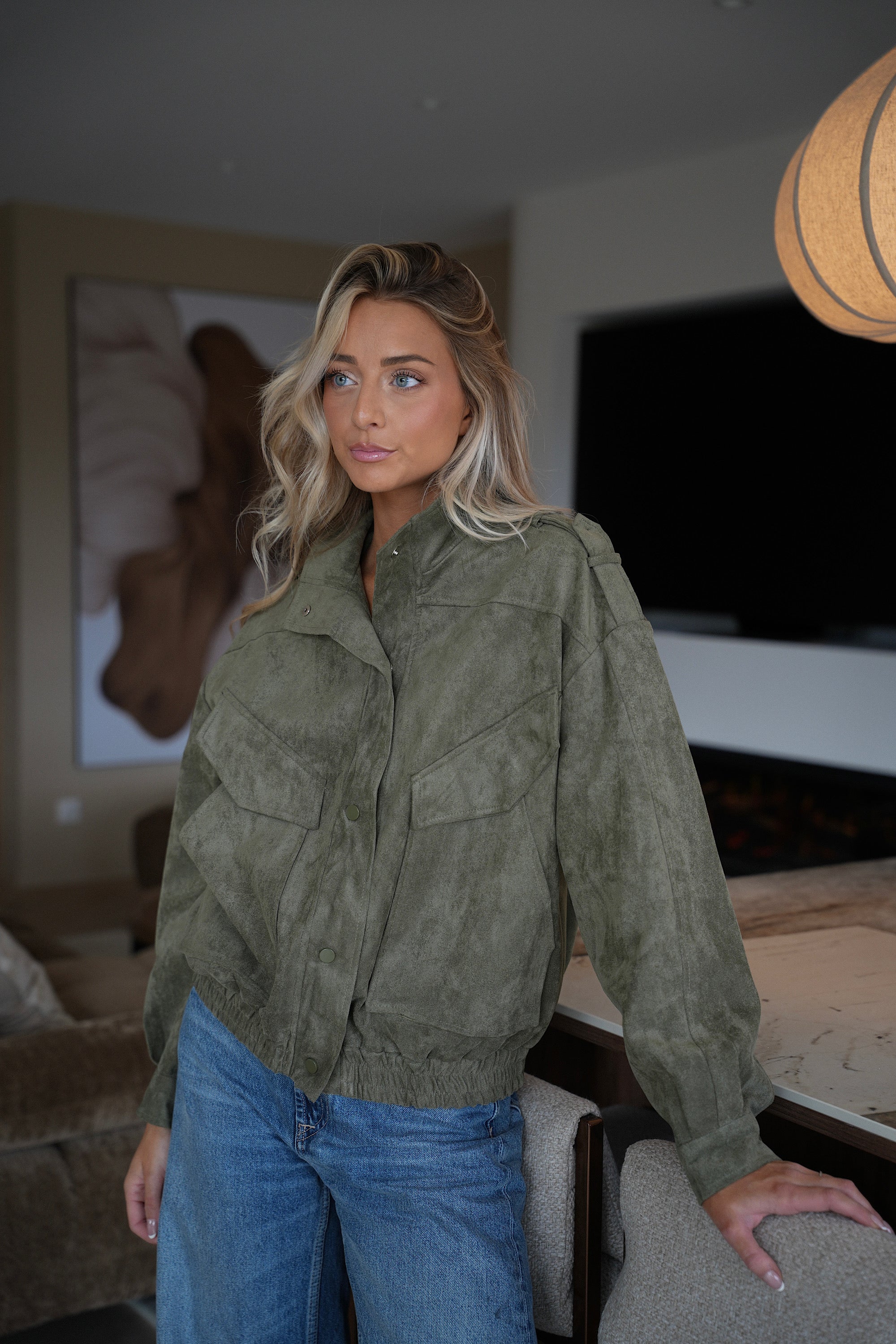 Alcina Khaki - Suede Jacket