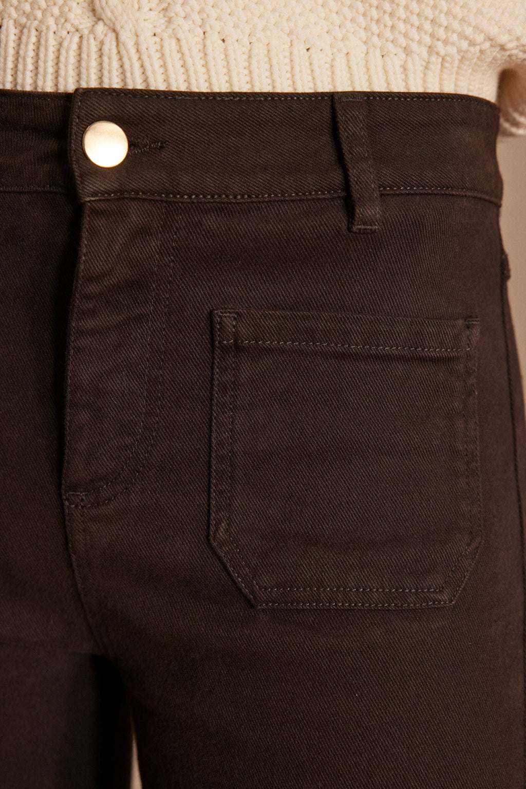 Lola Overdyed Flare Trousers - Dark Brown