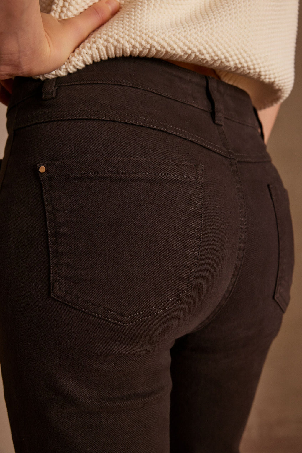 Lola Overdyed Flare Trousers - Dark Brown