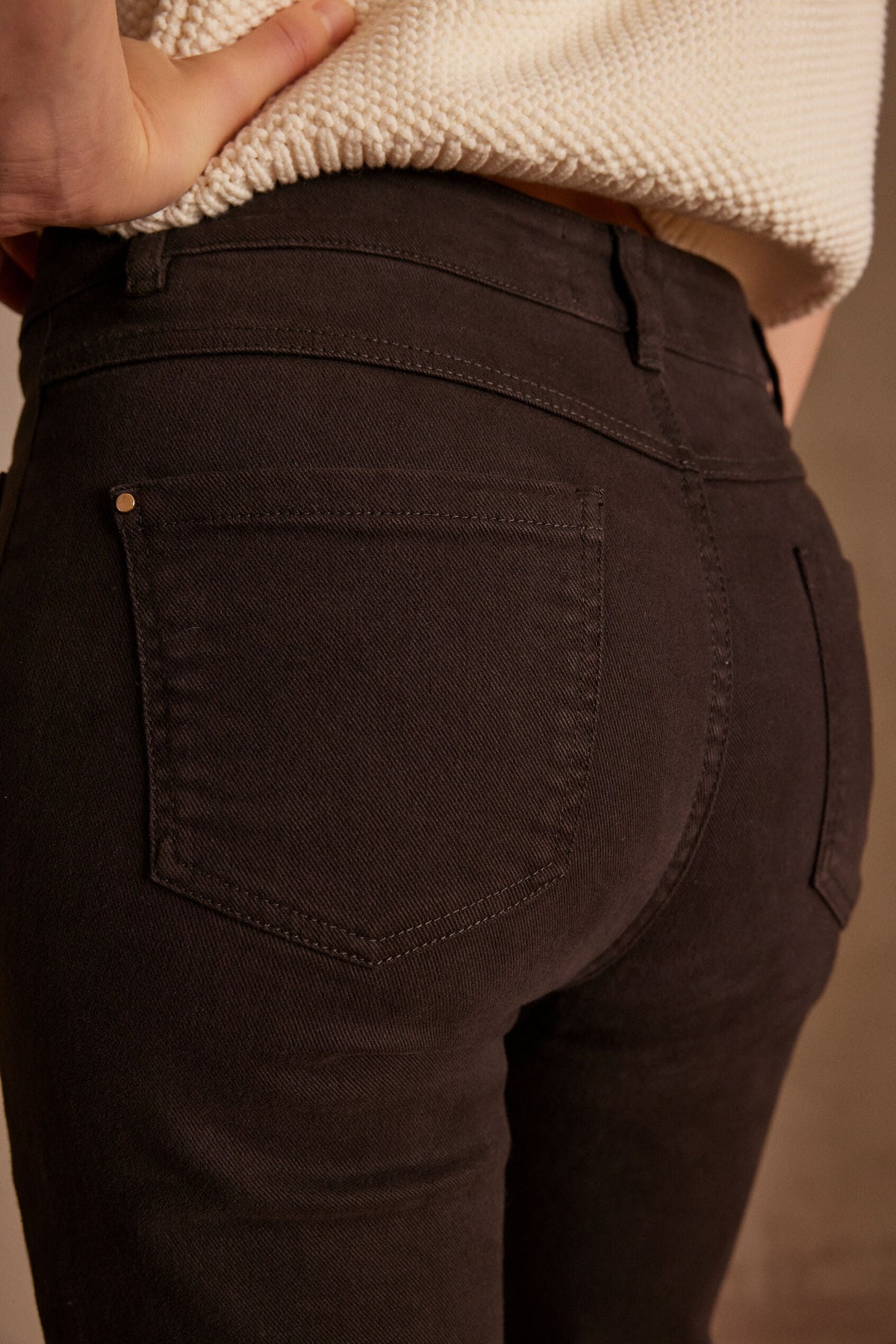 Lola Overdyed Flare Trousers - Dark Brown