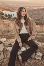 Lola Overdyed Flare Trousers - Dark Brown