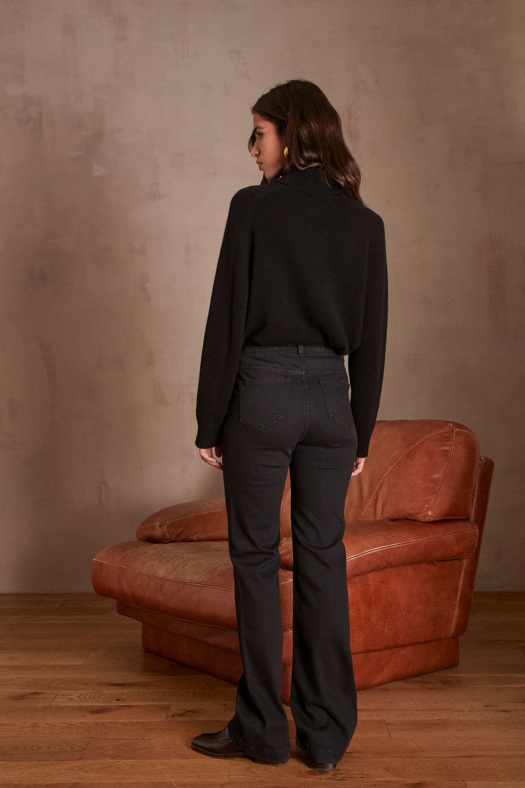 Ninon Denim Trousers - Black