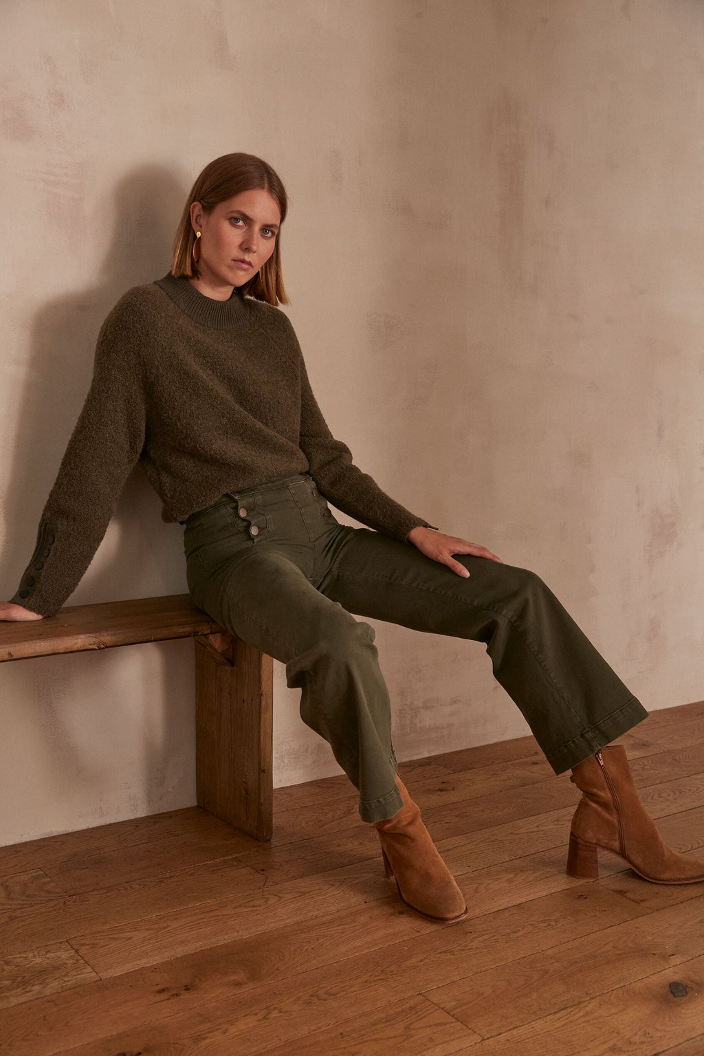 Oxan Overdyed Trousers - Khaki