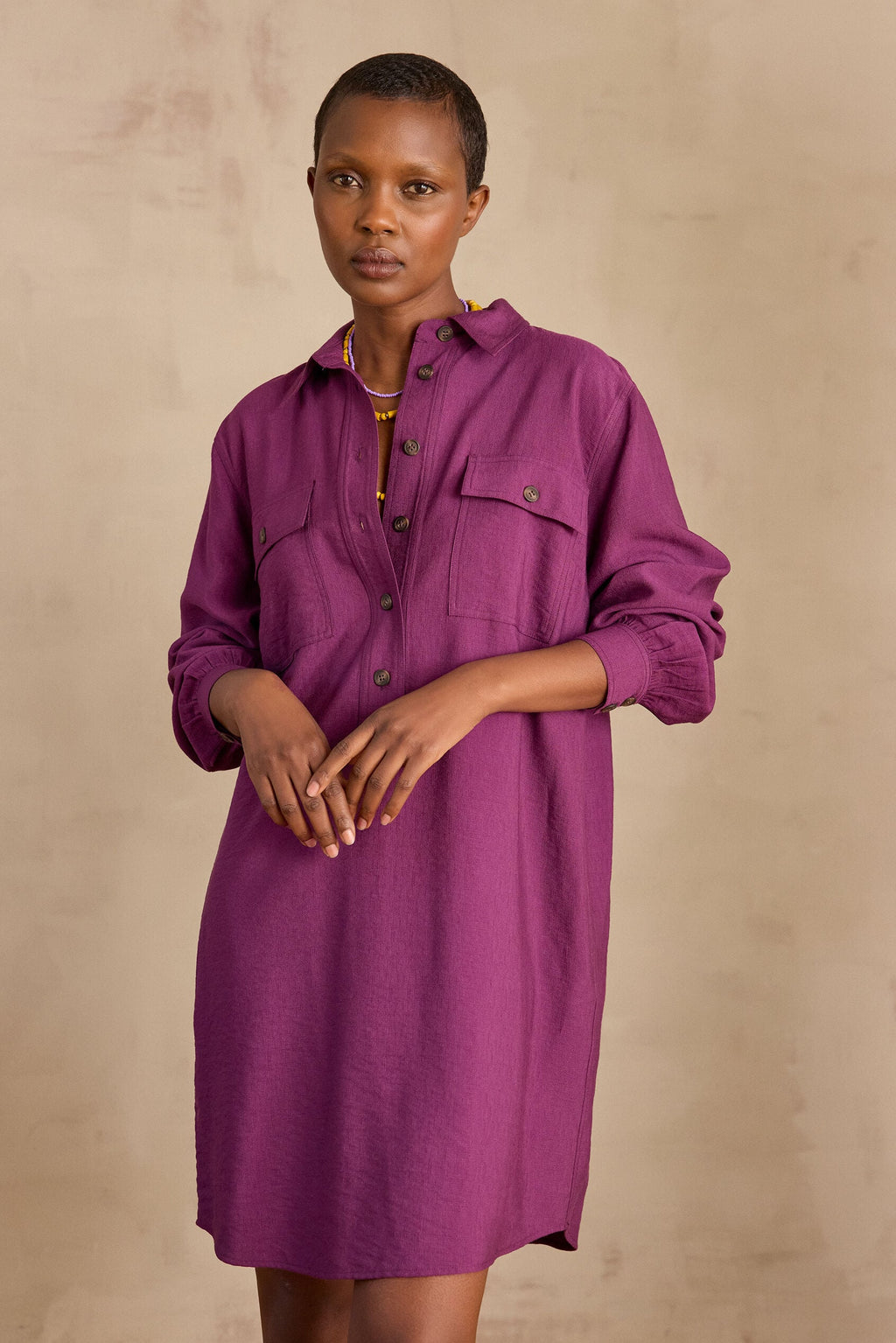 Marline Fluid Dress - Deep Fuchsia