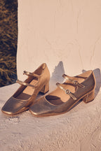 Rafael Mary Jane Sandals - Gold