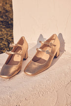 Rafael Mary Jane Sandals - Gold