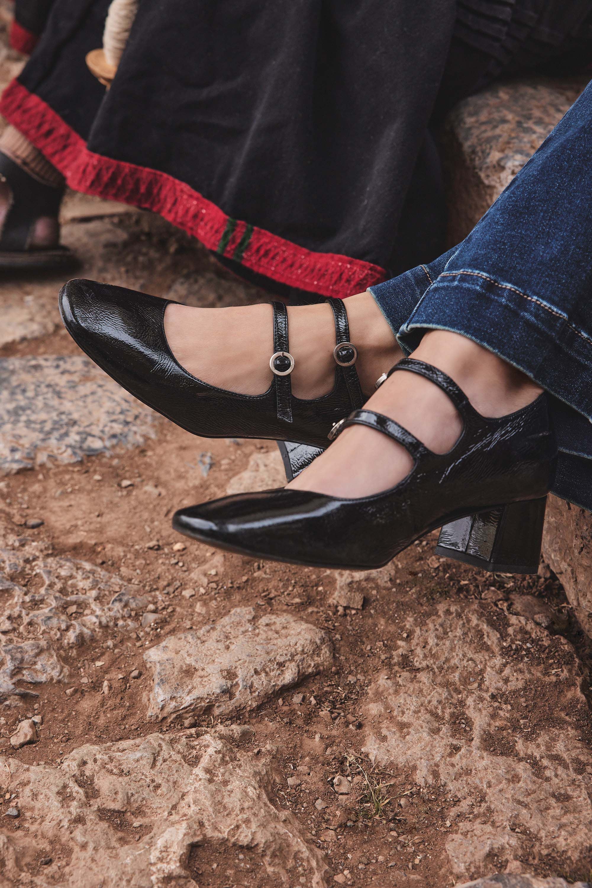 Rafael Mary Jane Sandals - Black