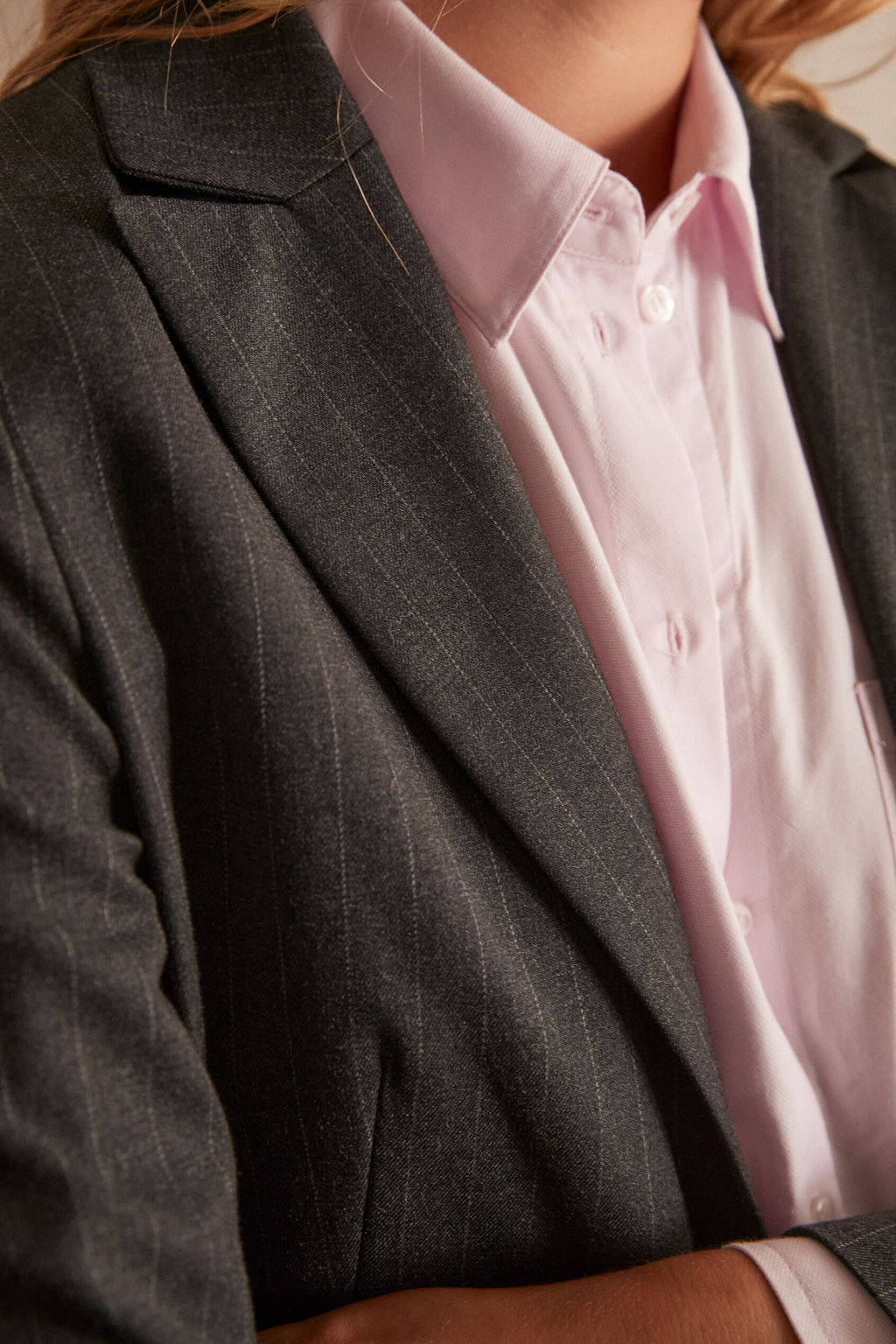 Simone Pinstriped Suit - Charcoal